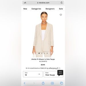 Aleida Tri Blazer in Pale Taupe, ALLSAINTS